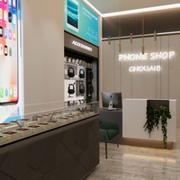 Présentoir de Magasin de Téléphonie Mobile, Vitrine Numérique, Étagère pour Gadgets Électroniques, Meuble d'Exposition pour Tablettes, Fixation Commerciale avec Éclairage LED