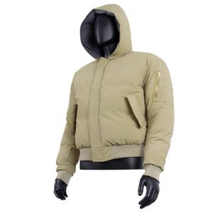 เสื้อแจ็คเก็ตผ้าฝ้ายพิมพ์ลายแบบกลับด้านได้ทรงโอเวอร์ไซส์มีซิปบุซับในสำหรับผู้ชาย รุ่น TOPSHOW - Product Image 2