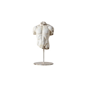 French Retro Distressed Half Body Male Torso Figurine Synthetic Resins <b>Tabletop</b> Decor For Home Desktop Guesthouse Hotel - Product Image 5