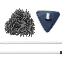 Nettoyeur de vadrouille murale avec manche long, outil de nettoyage de vadrouille murale pour nettoyer les murs, plinthes, plafond, fenêtre, sol