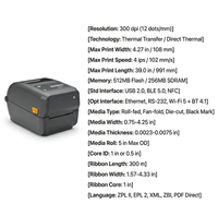 Imprimante thermique de bureau Zebra ZD421-300dpi, imprimante d'étiquettes thermiques directes et d'étiquettes médicales, Ethernet RS232, en stock