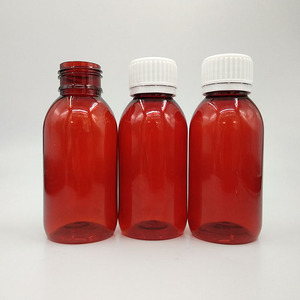 Bouteille de sirop ambré vide de 100 ml, bouteille de sirop en plastique vide, bouteille de sirop contre la toux vide avec bouchon - Product Image 1