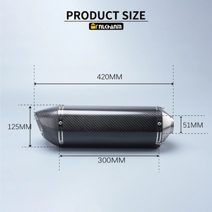 ท่อไอเสียรถจักรยานยนต์ยี่ห้อ Universal ขนาด 51 มม. รุ่น <span class=keywords><strong>Yoshimura</strong></span> <span class=keywords><strong>R77</strong></span> สำหรับ MT09/MT07/R3/ZX4R/ZX6R/Z400/CBR500 150 ซีซี ผลิตจากเหล็กกล้าคาร์บอนใหม่ ใช้แทนของเดิมได้ - Product Image 3