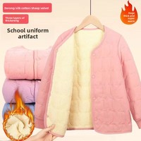 Uniforme scolaire rembourré d'hiver à trois couches doublure intérieure Jacke Wonder veste haut chaud vêtements pour femmes Wornfashion