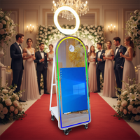 Machine Photo Booth Miroir Selfie pour Mariages et Événements, Écran Tactile LCD 32 Pouces, avec Valise de Transport, pour Appareil Photo Reflex Numérique
