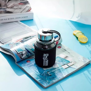 Bán buôn giá rẻ công suất cao thiết kế mới BPA miễn phí sinh thái thân thiện tái chế nước trái cây Thủy Tinh chai nước sữa với Silicone tay áo - Product Image 3