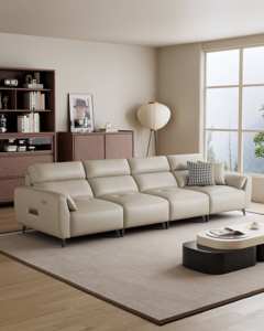 Mufang 高級モダン 電動リクライニング L字型ヘッドレストソファ USBポート付 カスタマイズ可能 エレガント リビングルーム家具セット - Product Image 4