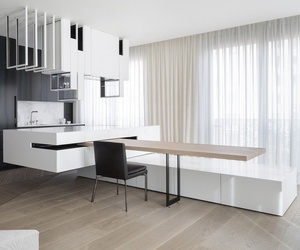 Mueble de Bar para Restaurante Blanco y Elegante con un Mueble <span class=keywords><strong>Colgante</strong></span> de Forma Única y una Mesa de Comedor Plegable - Product Image 3