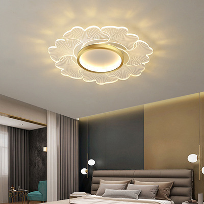 Modern Nordic LED Ceiling Lamp for Living Room Warm Romantic Bedroom Ambience Simple Design Iron Chandelier Ceiling Light Decor