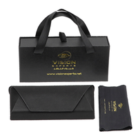 Étui à lunettes en carton noir personnalisé XUZE PB-1033 avec coffret de luxe tendance pour lunettes, avec logo personnalisé
