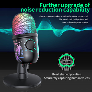 RGB Gaming USB Condenser <strong>Microphone</strong> for PC PS4 <strong>PS5</strong> Mac with RGB Mute Monitor Noise Reduction Volume Gain - Product Image 4