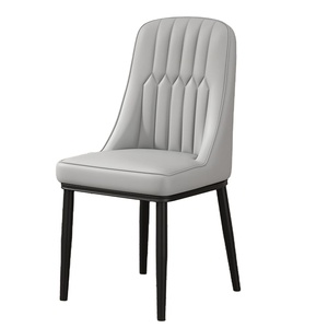Vente en gros de chaises de <span class=keywords><strong>salle</strong></span> à <span class=keywords><strong>manger</strong></span> modernes en cuir rembourrées hôtel restaurant design nordique blanc <span class=keywords><strong>noir</strong></span> à vendre - Product Image 3