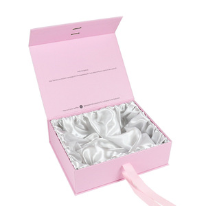 High-end Eco-Friendly Waterproof Magnetic Closure Flip-Top Rigid Paper Gift <b>Box</b> with Ribbon and Satin Lining - Product Image 5