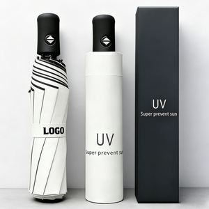 Factory Wholesale Custom Logo Rainproof <b>Windproof</b> 8 Bone Promo Business Gift 3 Fold Portable Outdoor <b>Umbrella</b> for Rain - Product Image 1