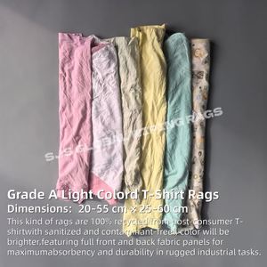 Chiffons en coton 100% de couleur claire de qualité supérieure avec une forte absorption d'eau et d'huile pour le nettoyage industriel en 1 kg - Product Image 2
