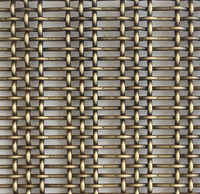 Panneau en treillis métallique décoratif en acier inoxydable architectural couleur or pour portes d'armoires
