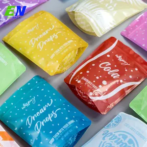 Food Grade Promotionele Custom Digital Gedrukt Plastic Stand Up Pouch Zak Met Rits Top Voor Candy Sweets