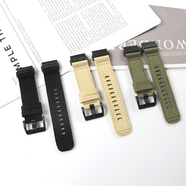Upro Quick Fit Nylon Canvas Watch Strap 22mm 26mm Garmin Fenix 8 Tactix 7pro Smart Watch Bands Durable Sport Loop Design Pin