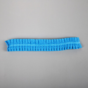 Gorro de ducha desechable, gorro de trabajo para el cabello, gorro plano de tela no tejida en forma de tira, gorro de tela no tejida azul - Product Image 2