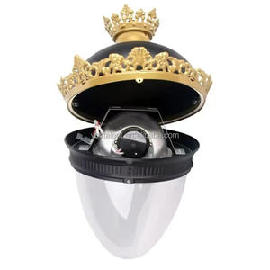 Lanterne de jardin couronnée noire et or 60W, certifiée CE RoHS, étanche, pour propriétés résidentielles de luxe - Product Image 4