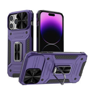 Trong kho quân sự cấp bảo vệ chống sốc điện thoại trường hợp đối với <span class=keywords><strong>iPhone</strong></span> 16 15 14 13 12 11 Pro bìa với chân đế Nhẫn Chủ - Product Image 4