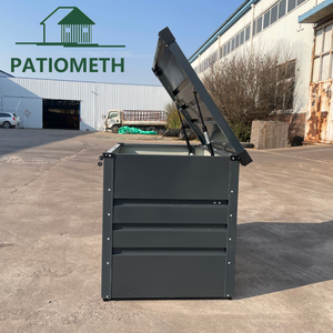 Boîte <span class=keywords><strong>de</strong></span> rangement gris foncé 165L X 64W X 62H, résistante à l'eau, <span class=keywords><strong>en</strong></span> <span class=keywords><strong>acier</strong></span> galvanisé, avec serrure et levage hydraulique à fermeture douce - Product Image 3