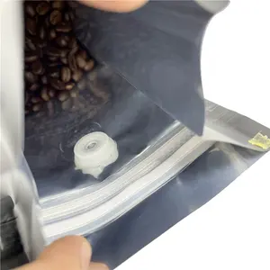 Bolsa de embalaje de granos de café molido, refuerzo lateral inferior plano Popular de 12oz, 16oz, 1lb