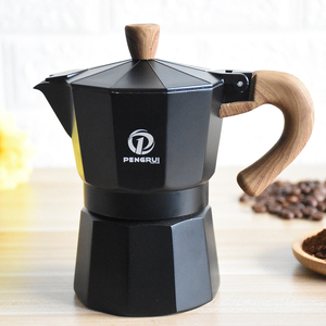 Pengrui Poignée en bois de haute qualité <span class=keywords><strong>Moka</strong></span> Pot Cafetière en aluminium Cafetière italienne manuelle - Product Image 1