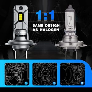 Novsight-bombilla Led para faro delantero de coche, mini tamaño <span class=keywords><strong>N64</strong></span>, plug and play, 1:1, H7, h18, 12000 lúmenes, 60W, h7 - Product Image 3