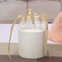 Bouteille de désodorisant vide en verre de parfum de voiture, Logo personnalisé FTS 10ml de forme carrée suspendue