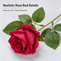 Rose artificielle en soie de 60 cm de hauteur, simulation de velours, pour mariage, fête de Pâques, décoration intérieure