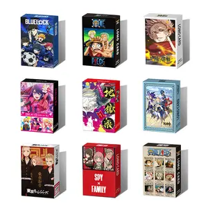 43 disegni 30 pz/borsa graziosa manica di carta Anime cartone animato singolo lato Genshi Impact Collection Lomo Card Blue Lock carte da gioco Luffy