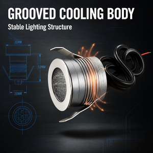 Projecteur LED Encastrable Anti-Éblouissement à Lentille Nid d'Abeille 1W IP67 DC12V DC24V pour Jardin, <span class=keywords><strong>Terrasse</strong></span> et Allée - Product Image 5