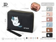 Portafoglio da donna con chiusura a zip, piccolo, in materiale PU, con stampa a fumetti, stile alla moda - Product Image 1