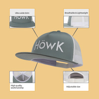 Casquette de baseball de camionneur en cours d'exécution à 5 panneaux avec logo personnalisé et motif en caoutchouc brodé Casquette de papa pour la performance/le cyclisme Casquettes en maille Gorras