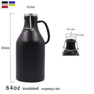 थोक 12oz 16oz 32oz स्टेनलेस स्टील दोहरी दीवार वैक्यूम अछूता बियर Growler