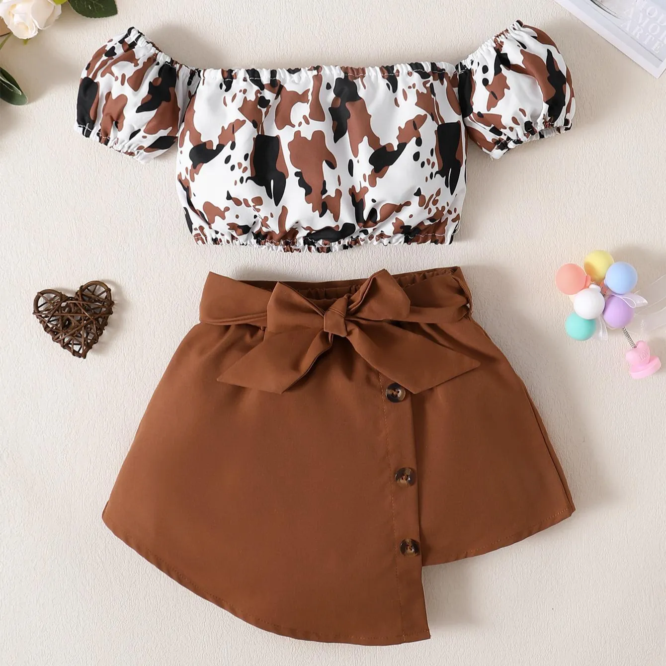 2PC Quần Áo Đặt Bé Gái 'Quần Áo Cô Gái Nhỏ Mùa Hè Dresses Cho Cô Gái