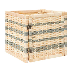 Cesta de Almacenamiento Plegable de Madera Tejida, Contenedor Organizador Cúbico <span class=keywords><strong>para</strong></span> Estante <span class=keywords><strong>Kallax</strong></span>, Caja de Almacenamiento Tejida a Mano <span class=keywords><strong>para</strong></span> Organización del Hogar - Product Image 1