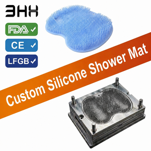 Tapis de douche exfoliant en silicone personnalisé, antidérapant, avec ventouses, pour massage des pieds, fabricant OEM ODM d'outils en silicone - Product Image 1
