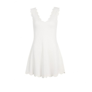Custom Scalloped Crossback Tennis Dress Integrated Mini <b>Shorts</b> Luxurious Square Neck Front 4-Way Stretch Breathable Quick Dry - Product Image 5