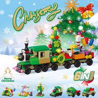 Calendario de Adviento de 5 a 7 años, mini bloques de construcción, modelos de ladrillos, caja misteriosa de cuenta regresiva de Navidad, juguete de construcción, bloques de construcción 1:72 electrónicos