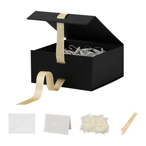 Deluxe Printing Paper Rigid Cardboard Clothing Shoe Packaging Ribbon <b>Magnetic</b> Close Folding Folding Gift <b>Box</b> - Product Image 1