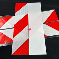 Strisce Riflettenti Rosse e Bianche Certificate ECE 104R per Segnalazione Posteriore Veicoli, Adesivi di Avvertimento, Nastro Riflettente a Chevron per Camion