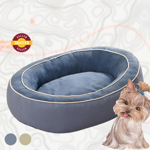 소형 및 중형 개와 고양이를위한지지 볼스터가있는 타원형 정형 메모리 폼 개 침대 - Product Image 1