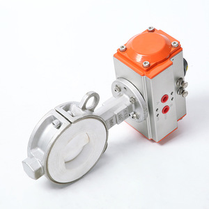 Yoshitaka Pneumatic Wafer Butterfly Valve Dn35 2 1 2 Inch PTFE Lined Soft <b>Seal</b> Adjust For Slag Discharge - Product Image 4
