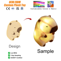 Peluche lumineuse personnalisée, adorable capybara, éléphant, ours, animal en peluche LED clignotant, cadeau pour enfants, vente en gros, OEM personnalisé