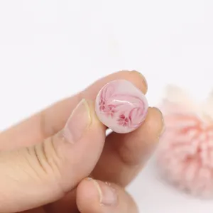 perle di materiali di arte Suppliers-Lampwork rosa perle di vetro di pietra materiale ciliegio modello bella di disegno
