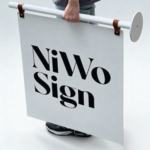 Enseigne de magasin d'extérieur en acier inoxydable, forme personnalisée, enseigne à lame pour la publicité en façade de magasin - Product Image 1