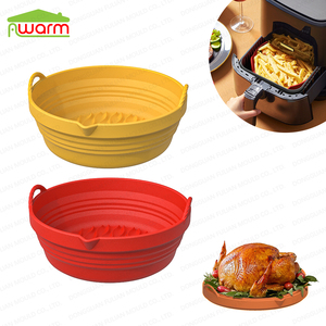 Nouveau design A3 – <span class=keywords><strong>Bol</strong></span> pliable réutilisable en silicone de qualité alimentaire pour friteuse à <span class=keywords><strong>air</strong></span>, avec poignées et accessoires - Product Image 1