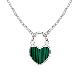Colgante <span class=keywords><strong>de</strong></span> piedras preciosas <span class=keywords><strong>de</strong></span> plata 925, joyería personalizada <span class=keywords><strong>de</strong></span> alta calidad, malaquita sintética en forma <span class=keywords><strong>de</strong></span> corazón, <span class=keywords><strong>amor</strong></span>, <span class=keywords><strong>amistad</strong></span>, collar para mujer - Product Image 3